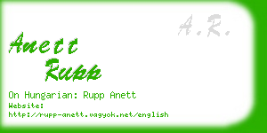 anett rupp business card